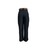 Women Summer Solid Straight Pants