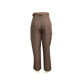 Women Summer Solid Straight Pants