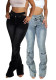 Women Fashion Double Waist Cargo Denim Trousers