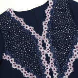 Women Arab V-Neck Beaded Robe Dress