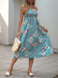 Women summer print Strap Dress