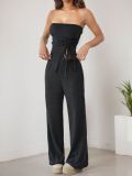Women Sexy Ribbed Top and Pants Ribbed Two-Piece Set