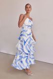Women Summer One-shoulder strap print dress