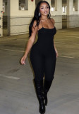 Women summer sexy Solid suspender Backless Strapless Jumpsuit
