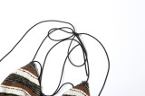 Women Spring Summer Sexy Halter Neck Lace-Up Striped Bikini Three-Piece