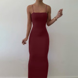 Women sexy strap Maxi Dress