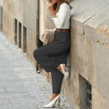 Women Summer Solid Straight Pants