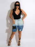 Women's Summer Casual Trendy Gradient Ripped Denim Midi Pants