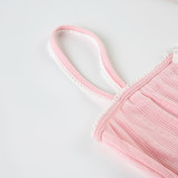 Summer Home Set Lace Bow Straps Top & Shorts Pajamas Casual Two-Piece Set