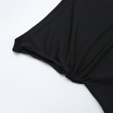 Chic Off-Shoulder Slit Dress Spring Slim Long Dress for Women
