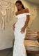 Spring Texture off shoulder slim Long Dress