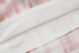 Women's Summer Mesh Plaid Print Irregular Low-Waist Skirt