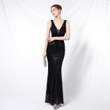 Sequin Fishtail Long Dress Formal Party Evening Dress