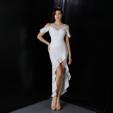 High-Slit Fishtail Evening Dress Formal Party Gown
