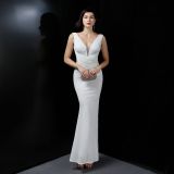 Halter Neck Sequined Fishtail Dress Elegant Party Gown