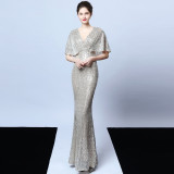 Asymmetrical Short Front Long Back Evening Dress Dance & Party Sequined Gown