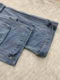 Women's Fashion Street Trendy Cut Straight-Leg Loose Denim Multi-Pocket Trousers