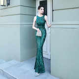 Lace & Sequin Fishtail Wedding Dress Romantic Bridal Evening Gown