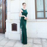 Backless Sequined Fishtail Gown Formal Event Dress
