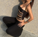 Spring Sexy Flower Hollow-Out Slim Halter Neck Vest for Women
