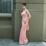 Backless Sequined Fishtail Gown Formal Event Dress