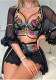 Lace See-Through Robe & Sexy Embroidered Mesh Lace Bra Two-Piece Set for Women
