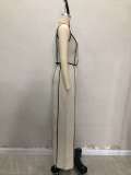 Spring Summer Women's Striped Sleeveless Vest & Loose Wide-Leg Trousers Two-Piece Set