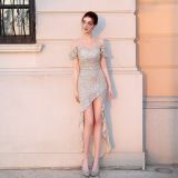 High-Slit Fishtail Evening Dress Formal Party Gown