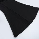 Chic Off-Shoulder Slit Dress Spring Slim Long Dress for Women