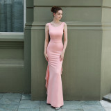 Backless Sequined Fishtail Gown Formal Event Dress
