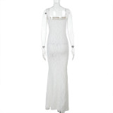 Spring Texture off shoulder slim Long Dress