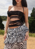 Spring Sexy Flower Hollow-Out Slim Halter Neck Vest for Women
