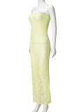 Summer Sexy Lace See-Through Strapless Dress for Women