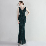 Sequin Fishtail Long Dress Formal Party Evening Dress