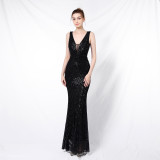 Sequin Fishtail Long Dress Formal Party Evening Dress