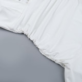 Fashion Deep V Slim Waist Asymmetric Hem Dress
