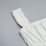 Spring Texture off shoulder slim Long Dress