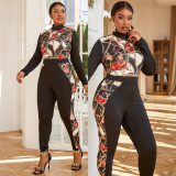 Printed Tight-Fitting Jumpsuit for Women