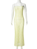 Summer Sexy Lace See-Through Strapless Dress for Women