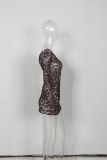 Fashion Retro Leopard Print Sexy Mini Dress