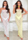 Summer Sexy Lace See-Through Strapless Dress for Women