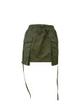 Women's Pocket Zippered Solid Color Sexy Mini Skirt
