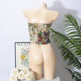 Summer Slim Lace-Up Low-Back Irregular Strapless Top for Women
