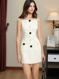 Women's Elegant Sleeveless Slim Waist Bodycon Dress