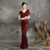 Fringed Sequin Fishtail Formal Party Elegant Chic Evening Dress for Formal Parties