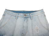 Women's Summer Casual Trendy Gradient Ripped Denim Midi Pants