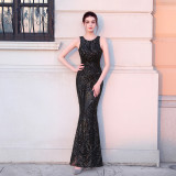 Lace & Sequin Fishtail Wedding Dress Romantic Bridal Evening Gown