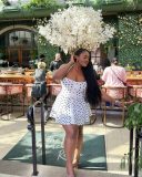 Black and White Polka Dot Low-Back Halter Neck Slim Waist Short Dress for Summer