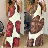 Summer Printed Fashion Chic Sleeveless Women Sexy Slim Dress