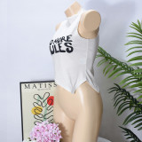 Summer Crop Printed Irregular European Tank Top with Heart Design